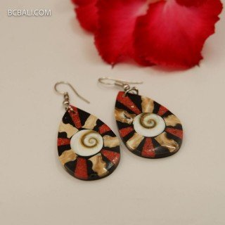 Hot Sale Resin Shell Earrings High Quality by Balinese Artisans